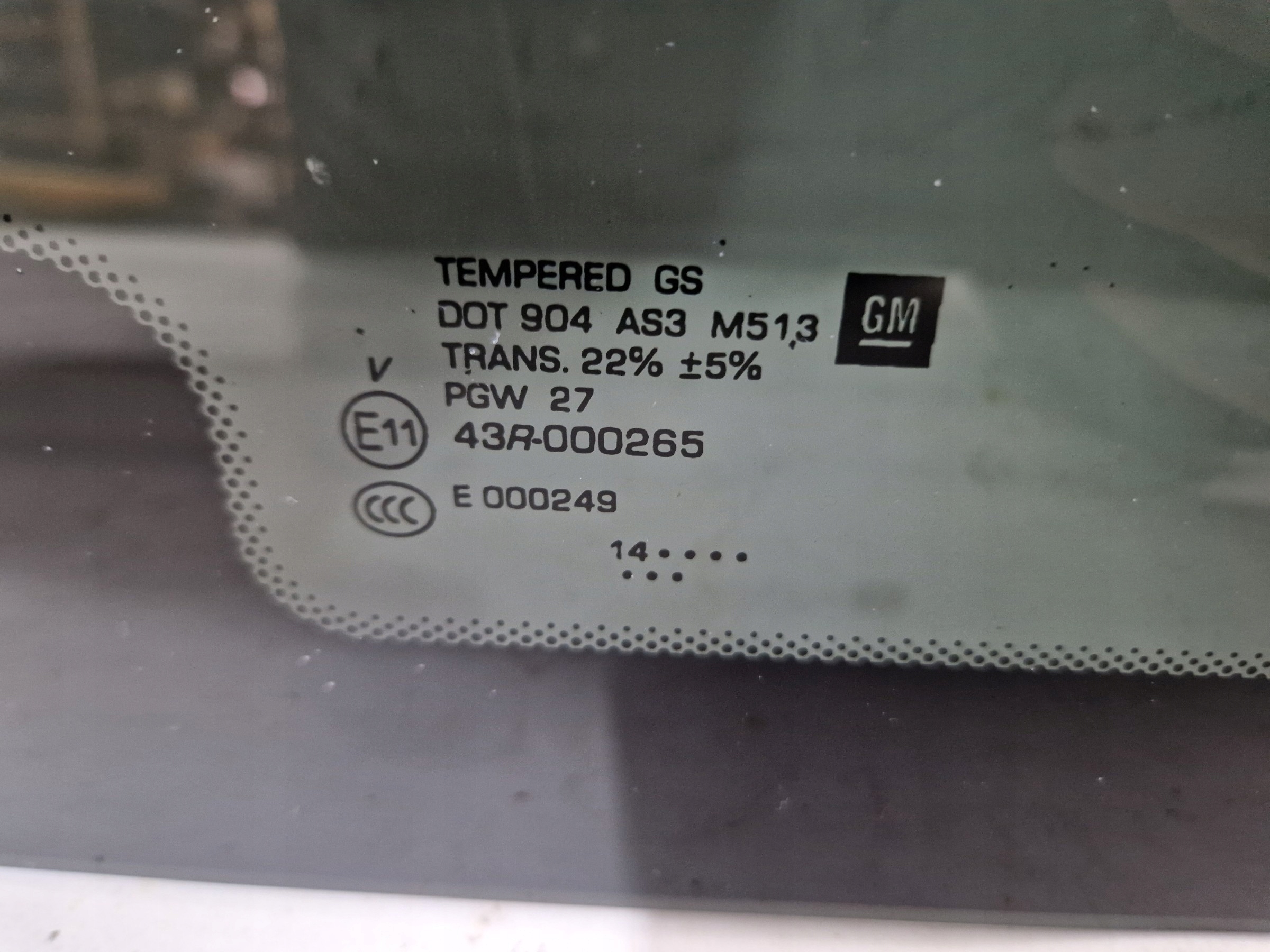 CADILLAC ESCALADE IV ESV 2014 - right window bodywork