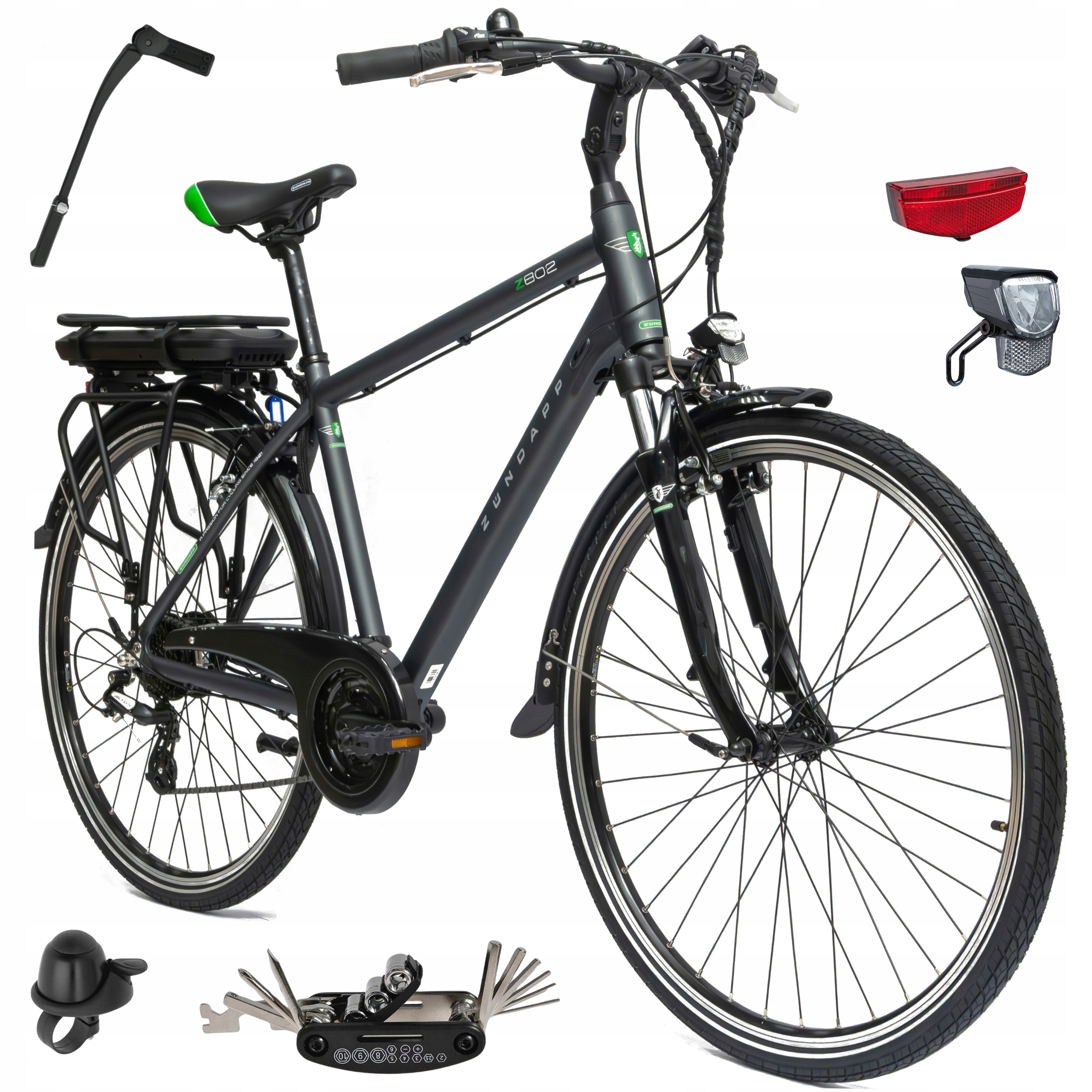 Rower Elektryczny Męski 28" Trekkingowy 250 W Aluminium Shimano Bagażnik