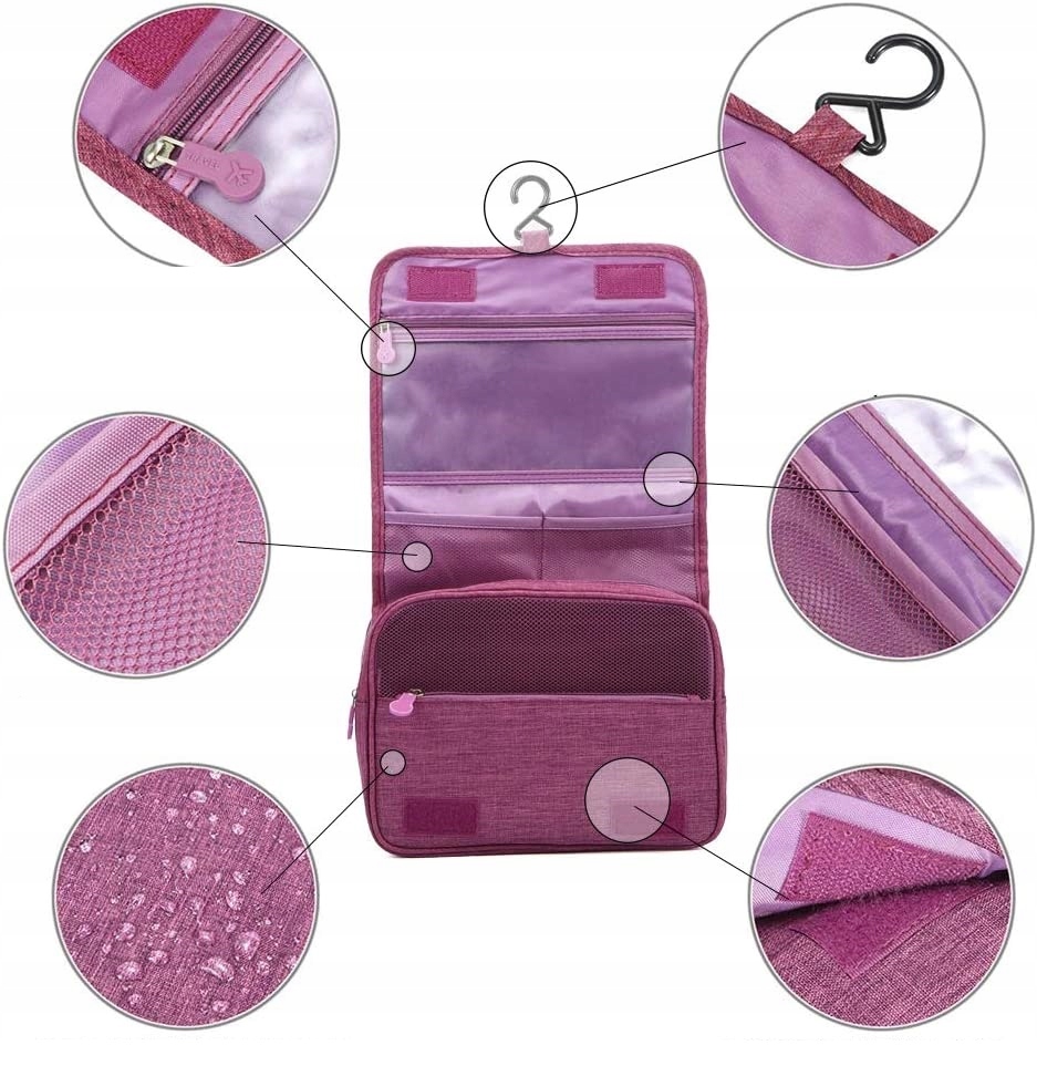 KOSMETYCZKA WISZĄCA KUFEREK ORGANIZER KOSMETYK RÓŻOWA Marka Korbi