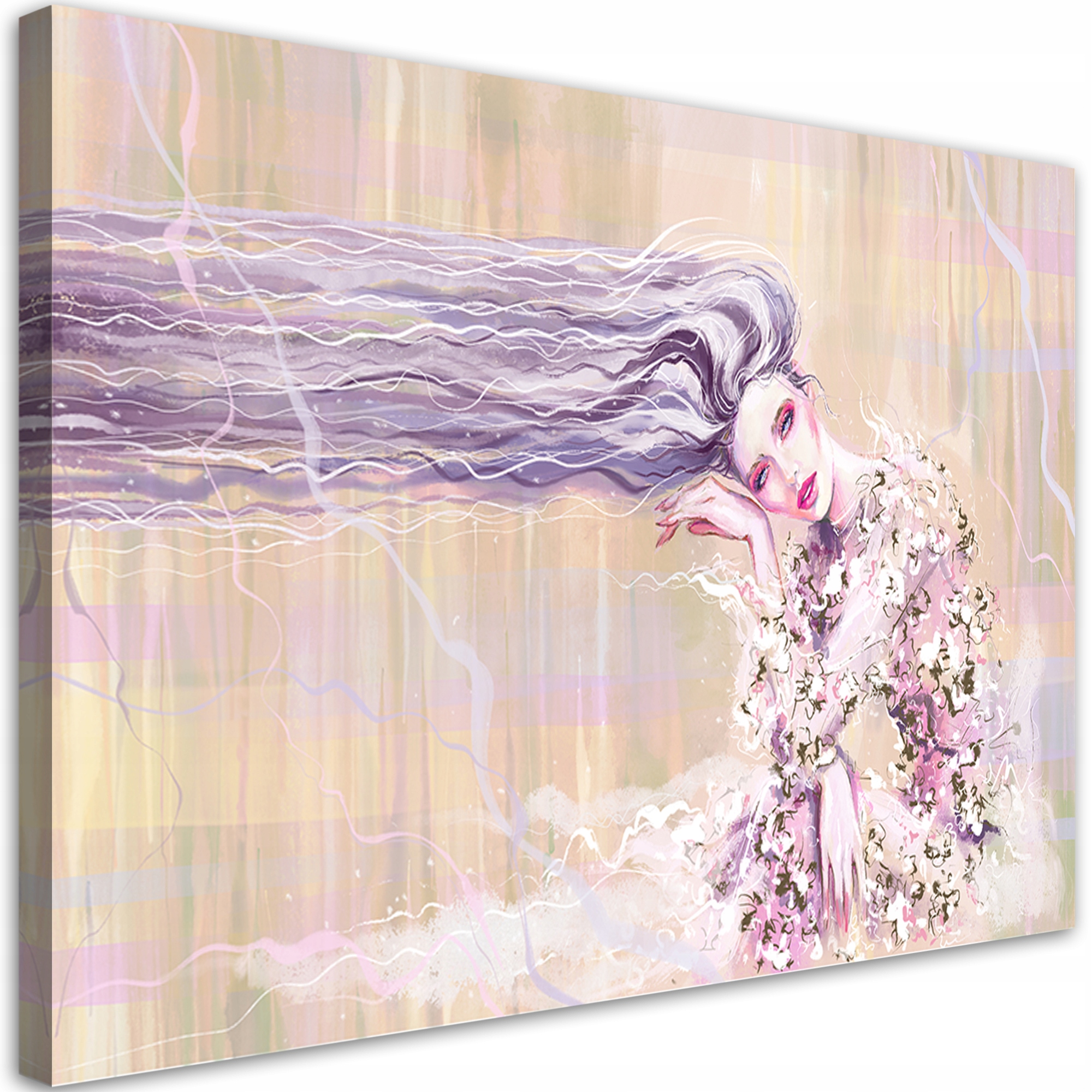 OBRAZ NA PŁÓTNIE Kobieta z długimi włosami 90x60