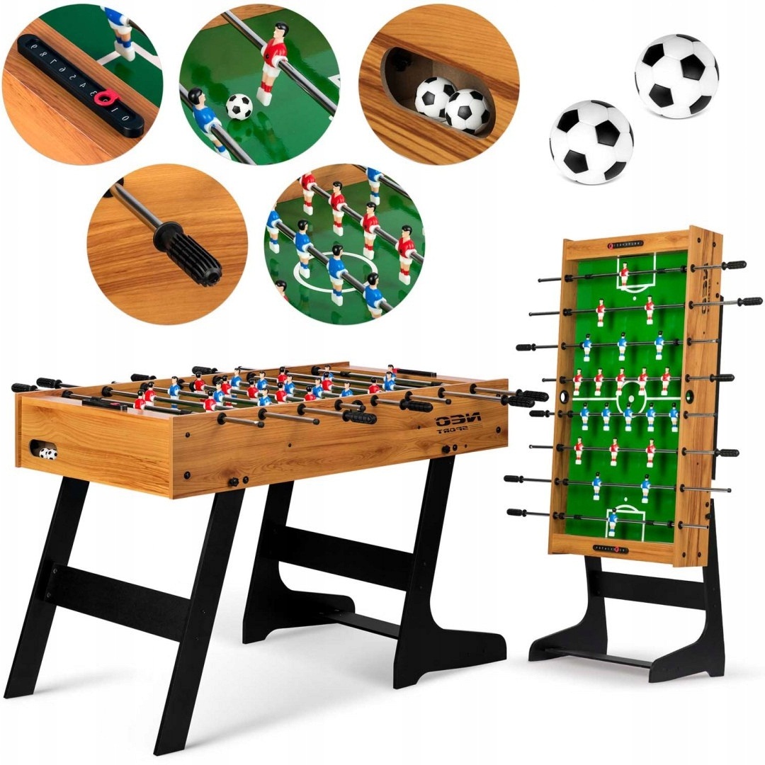 DUŻY STÓŁ DO PIŁKARZYKÓW SKŁADANY PIŁKARZYKI STOŁOWE STABILNY WYWAŻONY