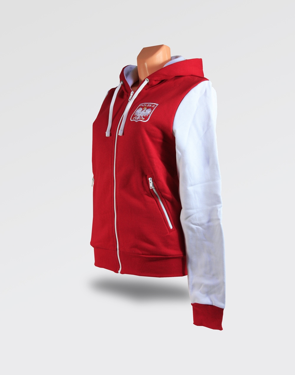 Bluza z kapturem damska czerwona duże godło-M Płeć kobieta