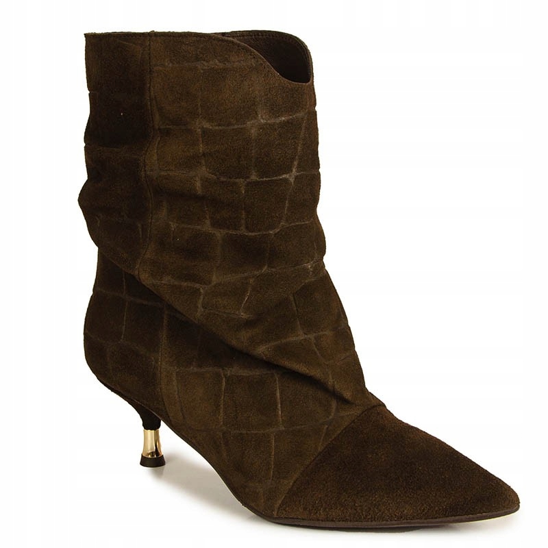 Chebello 4814 Hnědé Vzorované Kožené Kotníkové Kotníkové Boty 37