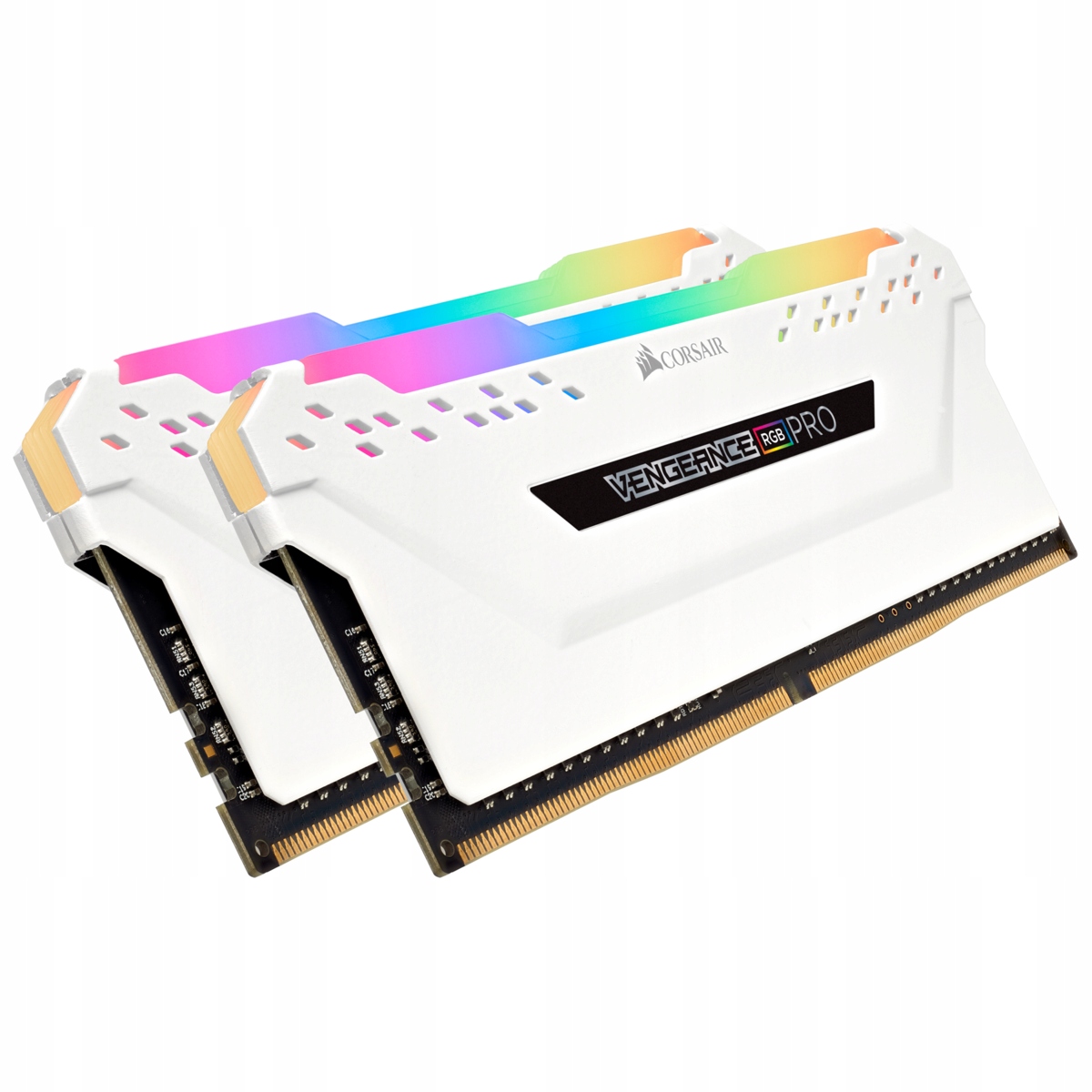 CORSAIR VENGEANCE RGB PRO 32GB (2x16GB) DDR4 3200 (PC4-25600) C16 1.35V Desktop Memory - White, 0840006620075 — 3