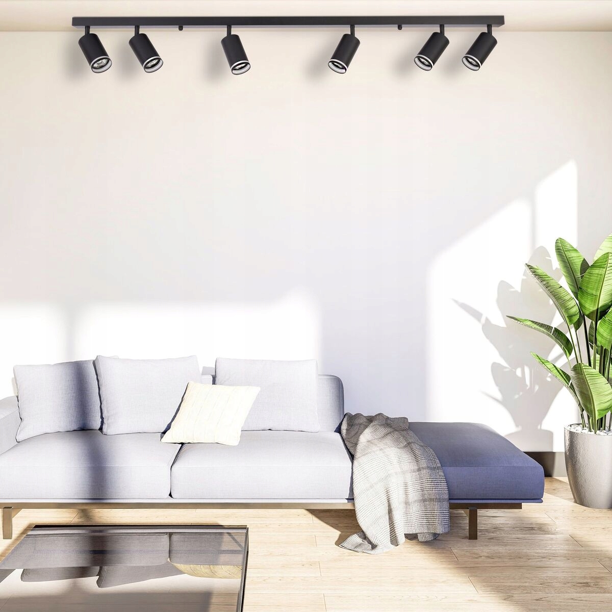 Listwa reflektorowa Paris czarna 6 x GU10 Goldlux Leroy Merlin Kolor czarny