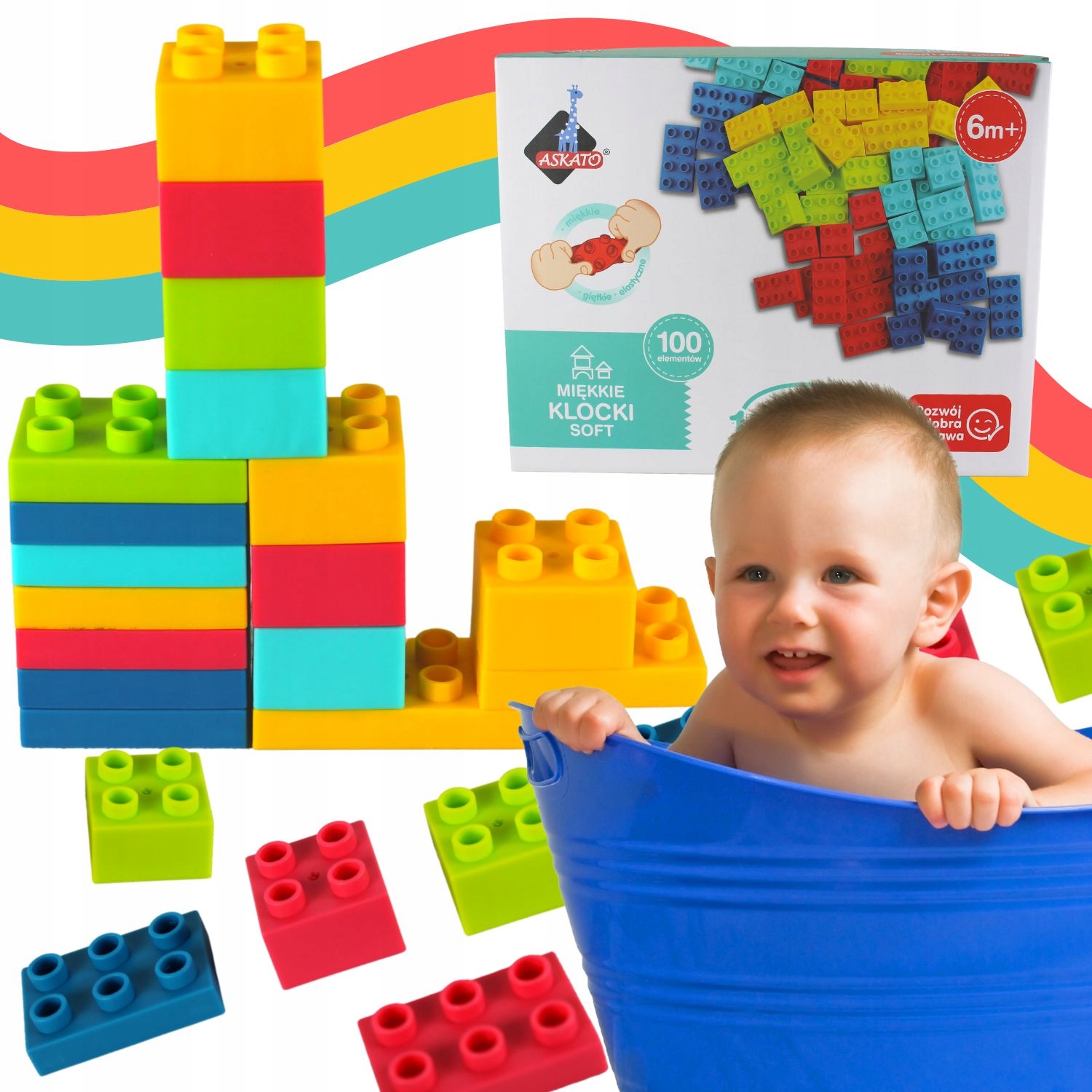 

Klocki Miękkie Konstrukcyjne Gumowe Elastyczne 100