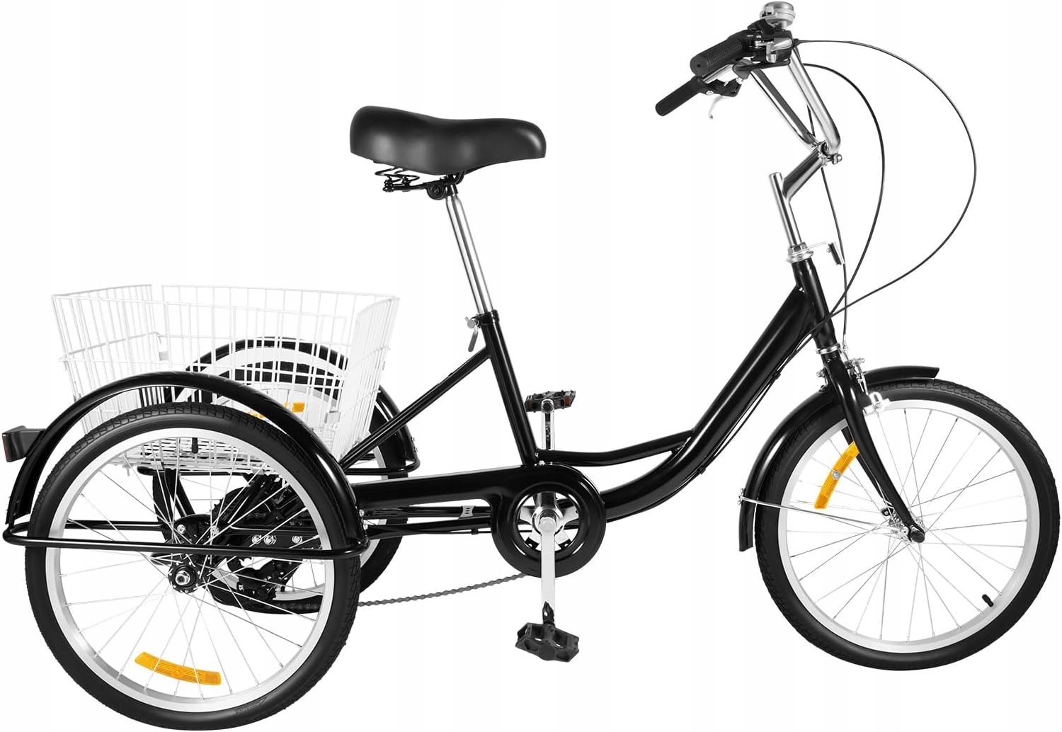 ROWER TRÓJKOŁOWY DLA DOROSŁYCH 20 CALI 8 BIEGÓW CZARNY Marka inna