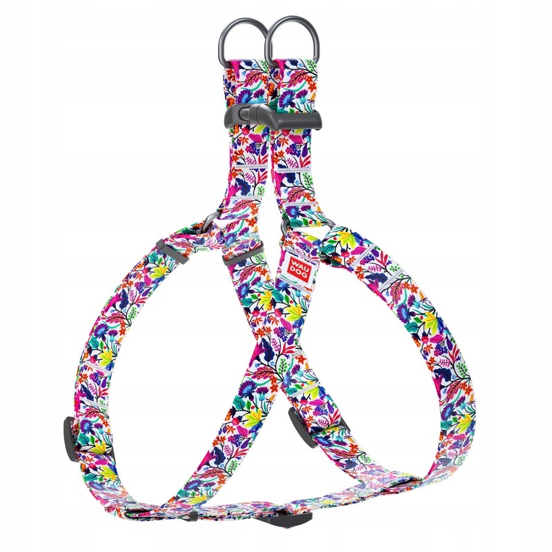 Levně Waudog postroj easy walk pro psa Magic Flowers M 50-80