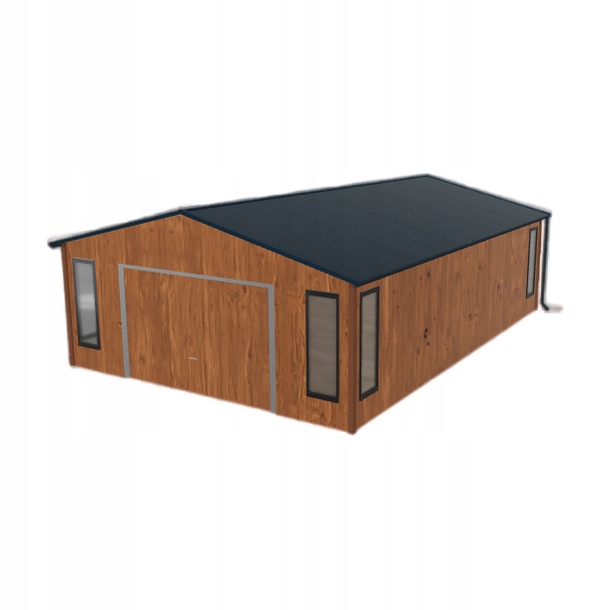 Plechová garáž 5.5 x 8 m s hospodářskou místností Zlatý dub