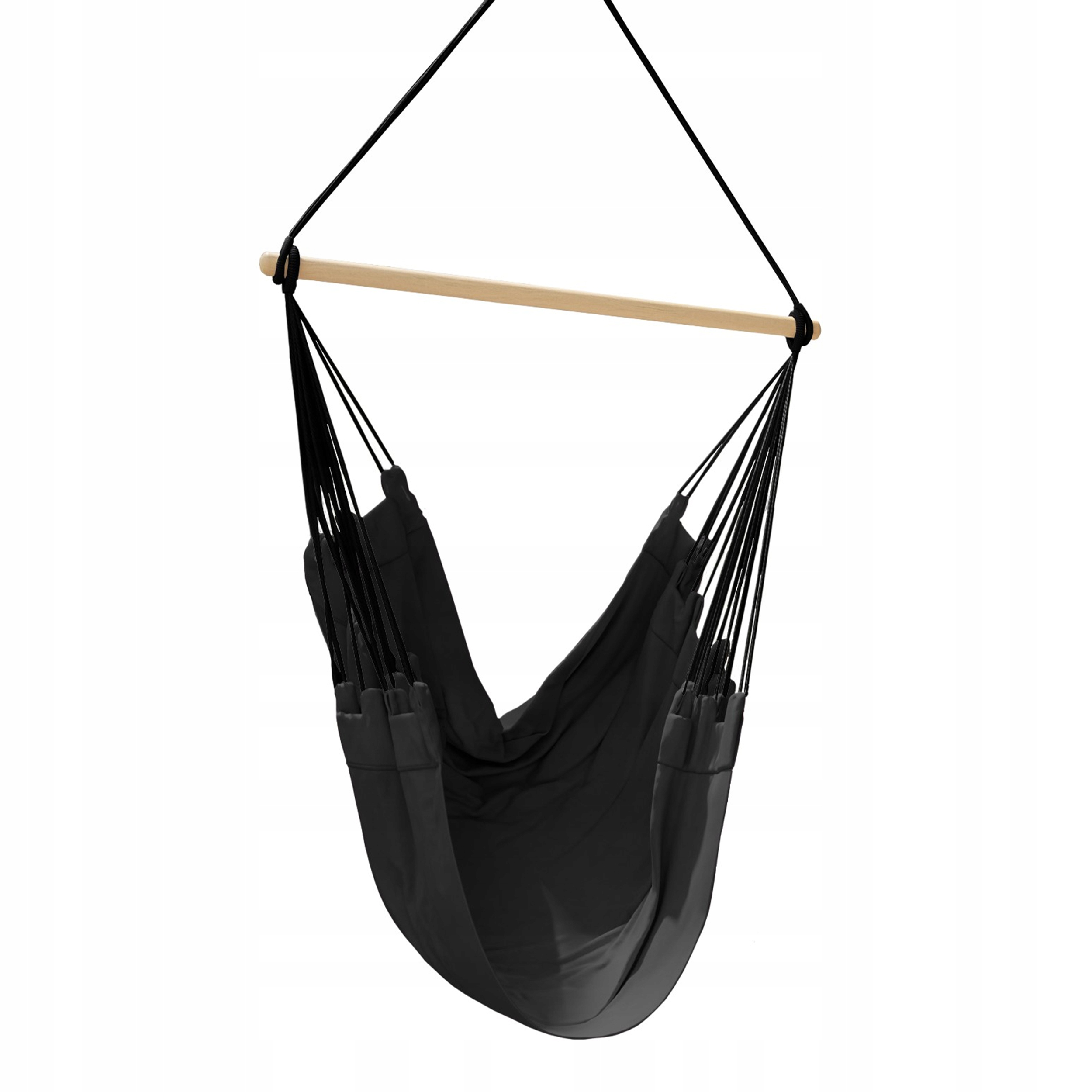 Braziliškas hamakas pakabinamas fotelis boho juodas Skersmuo / sėdynės plotis 100 cm