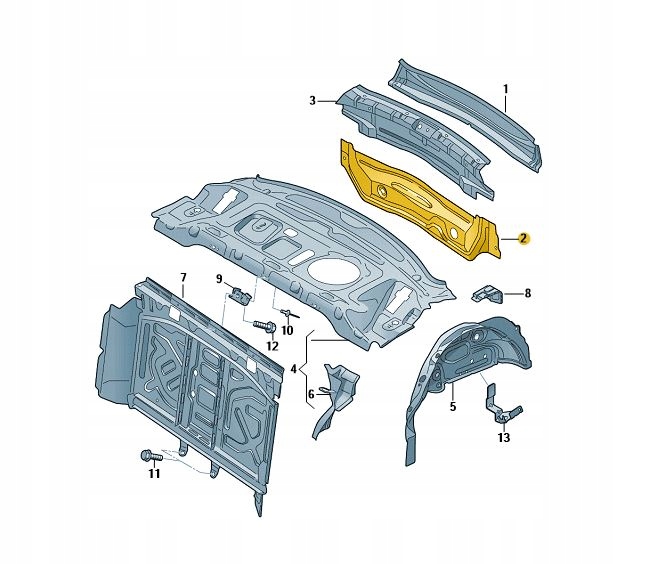 BLACHA ZAMYKAJĄCA WZMOCNIENIE AUDI A4 B8 AVANT