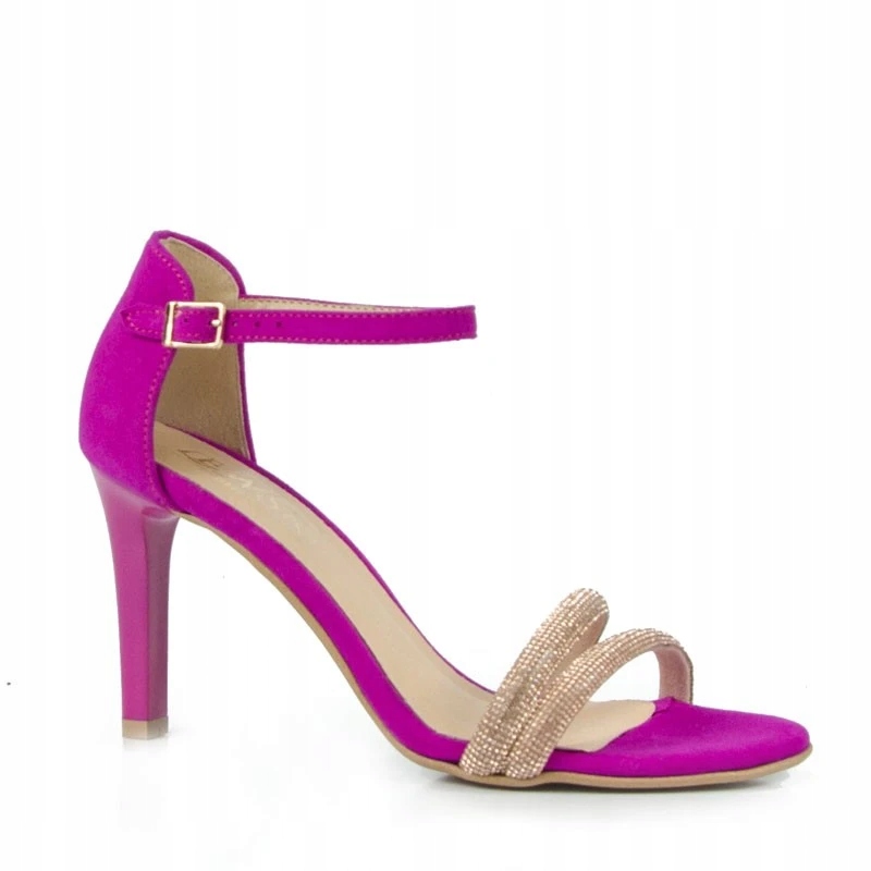 LaRoni 3308 Sandály Špendlíky Kůže Semiš Fuchsiová 36