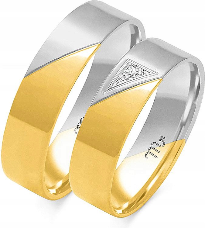 Moderní snubní prsteny s diamantem 14K 585, rok 11 12 13, exkluzivní kolekce