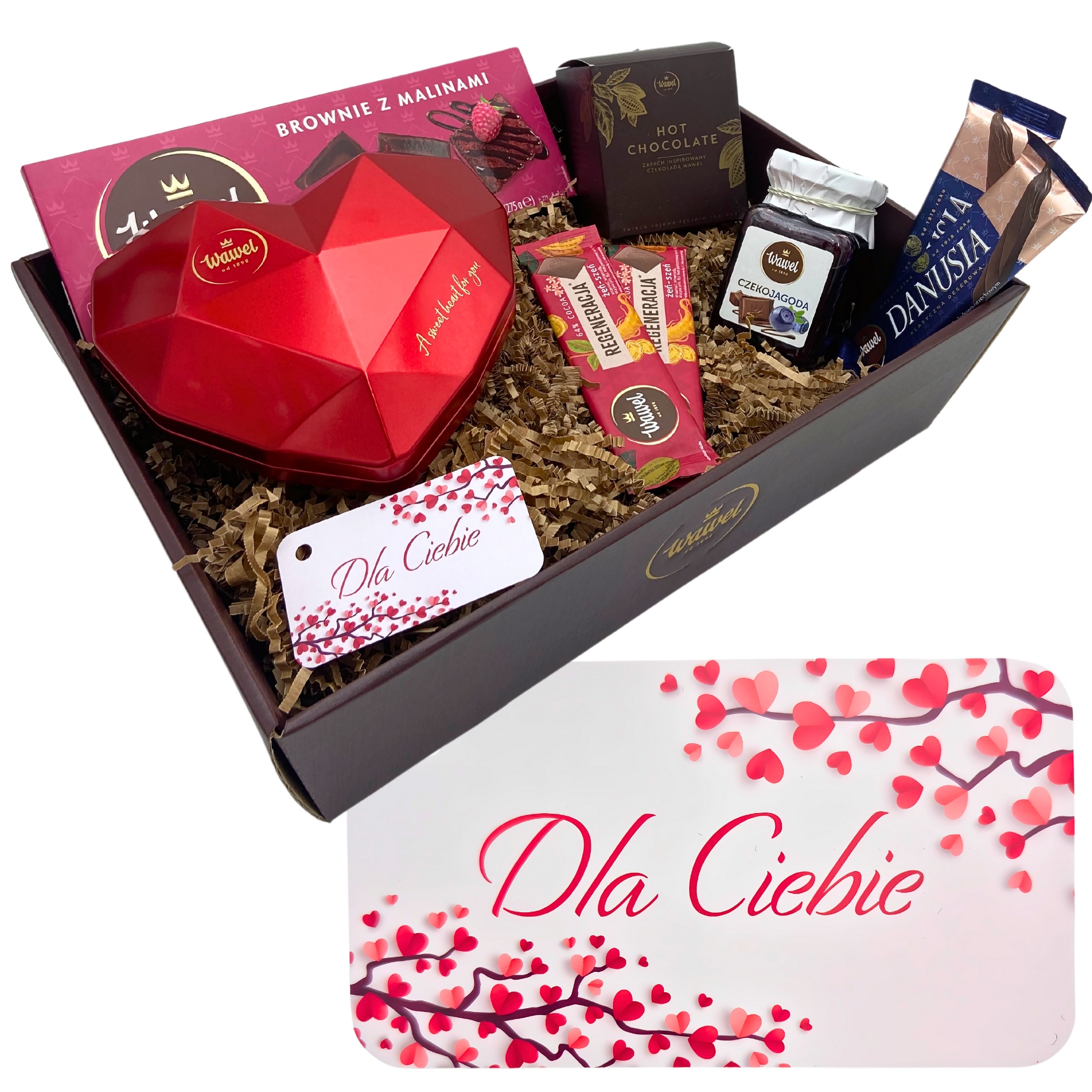 dla Kobiety Zestaw Prezentowy Cukierki Czekoladki Serce Wawel