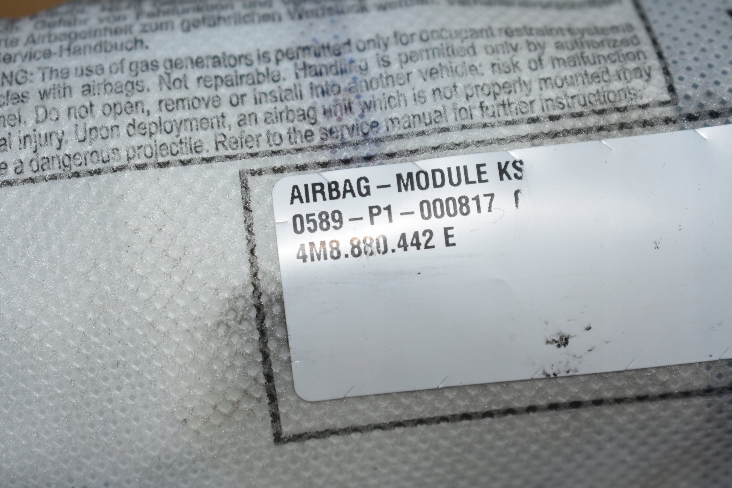 IDEALNA Airbag heck KANAPY hinten rechts AUDI Q8 1