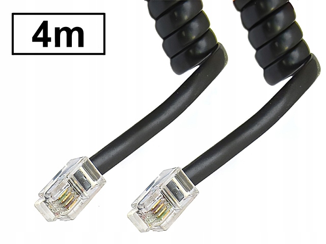 

Kabel telefoniczny słuchawkowy spiralny czarny 4m