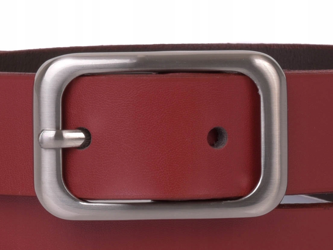 Damski SKÓRZANY pasek 3cm Bordowy |95obw Cechy dodatkowe brak