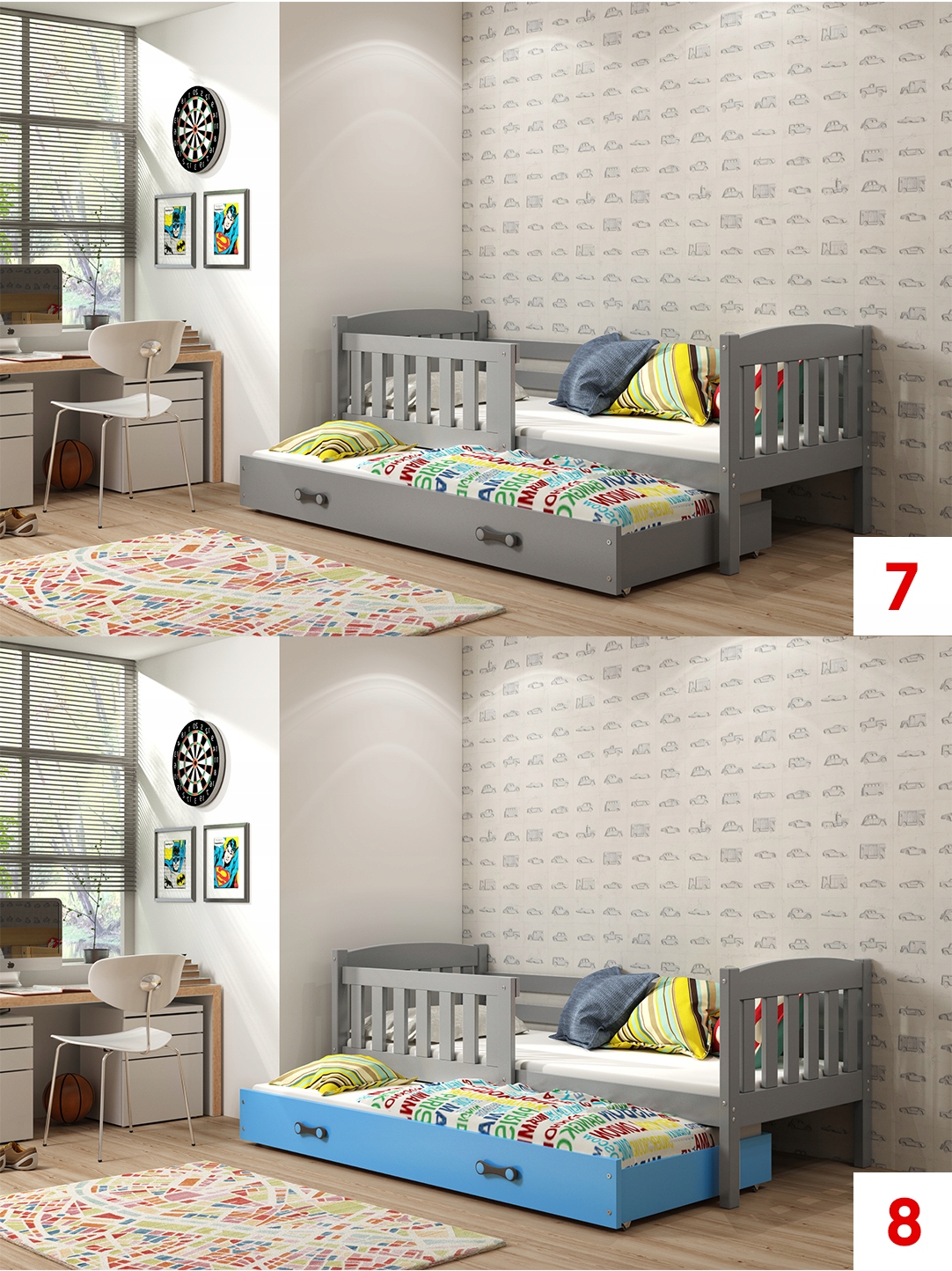 Łóżko piętrowe dla dwójki dzieci Kubuś 190x80 Płeć Chłopcy Dziewczynki