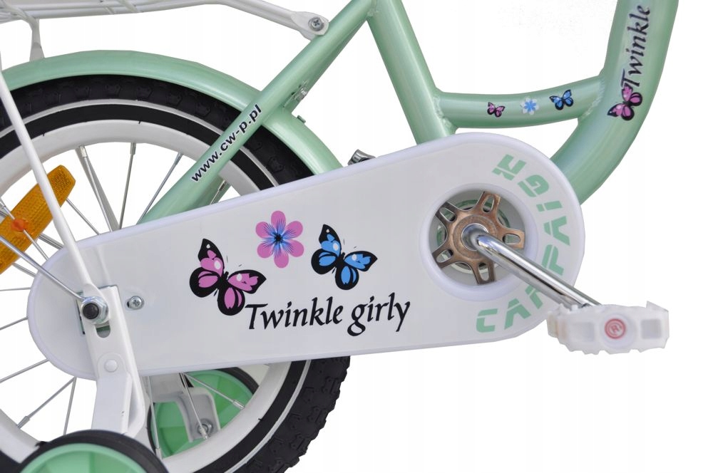 Rower 14 cali TWINKLE GIRLY Butterflies MINT Rozmiar koła w calach 14