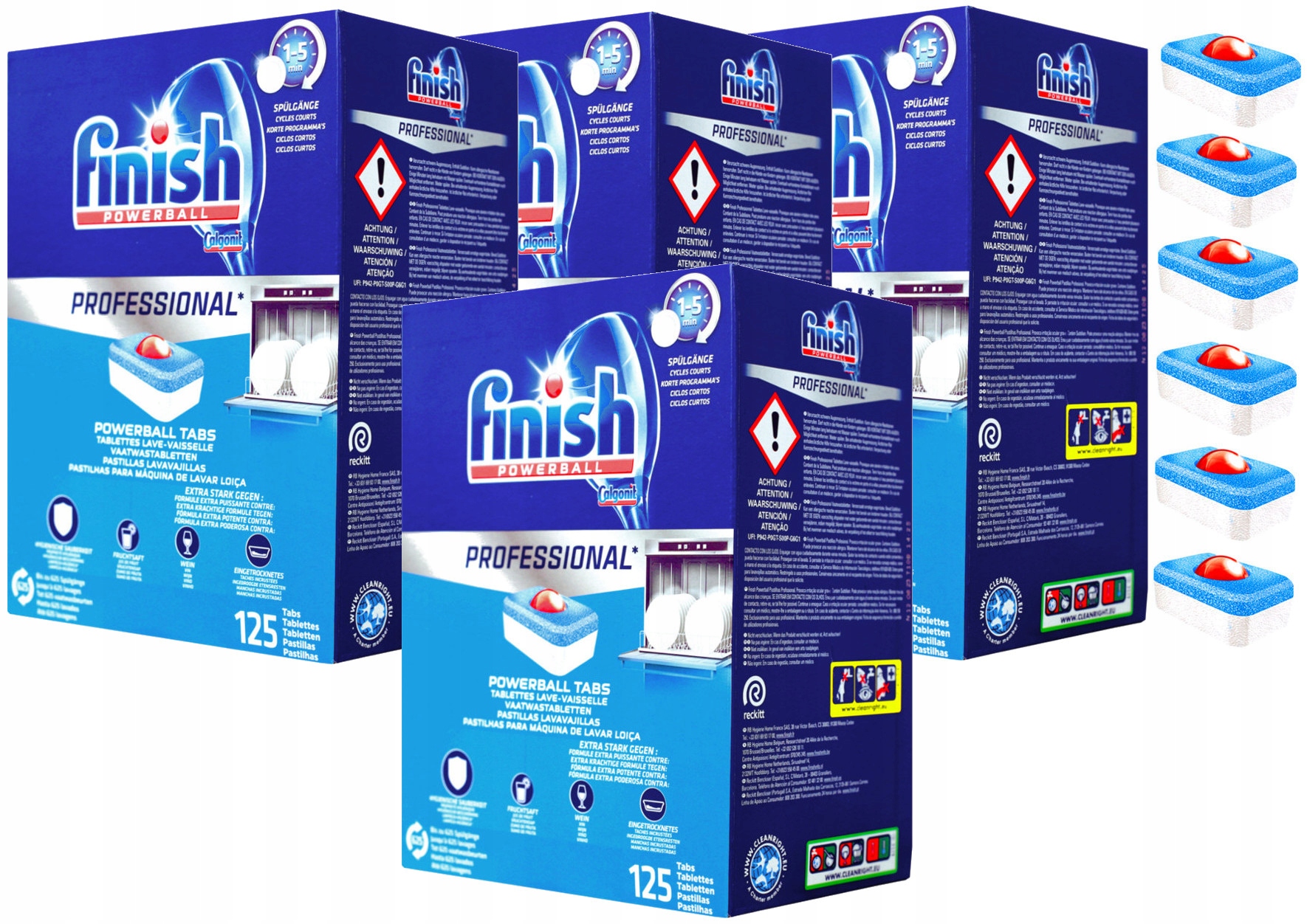 Levně Finish Professional Powerball Calgonit Silné tablety do myčky 125 Ks x4