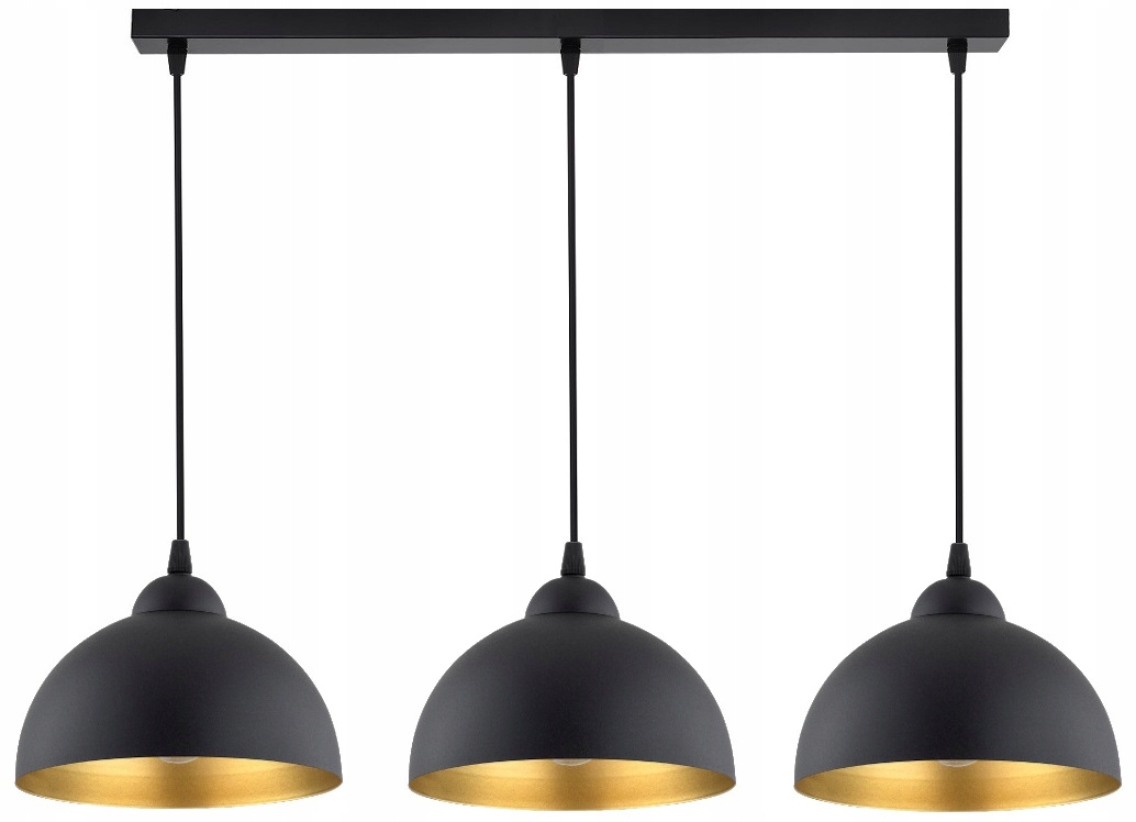 Lampa Wisząca Zwis Sufitowa Plafon Azur Półkula Kopuła Czarno-Złota