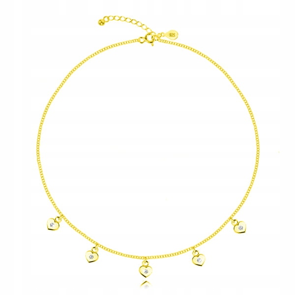 

Naszyjnik choker złoty serduszka i Swarovski