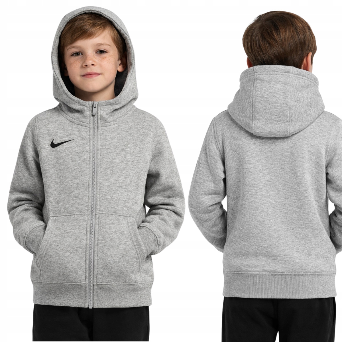 Bluza Nike Dziecięca Szara Rozpinana z kapturem Ocieplana r. 137 147 cm