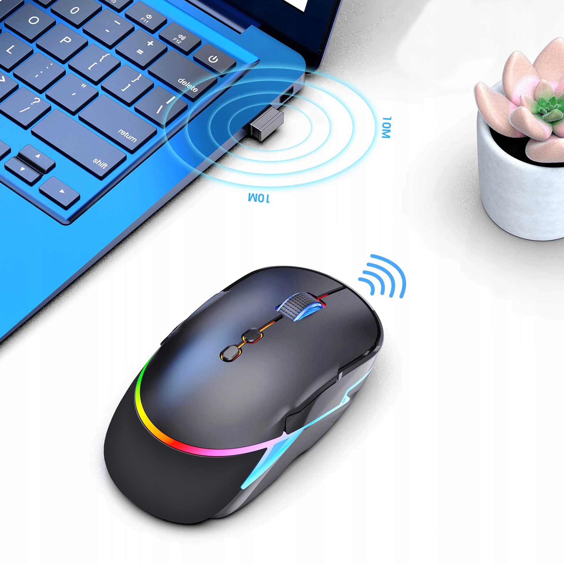 MYSZKA BEZPRZEWODOWA GAMINGOWA KOMPUTEROWA PODŚWIETLANA CICHA ERGONOMICZNA Producent Blow