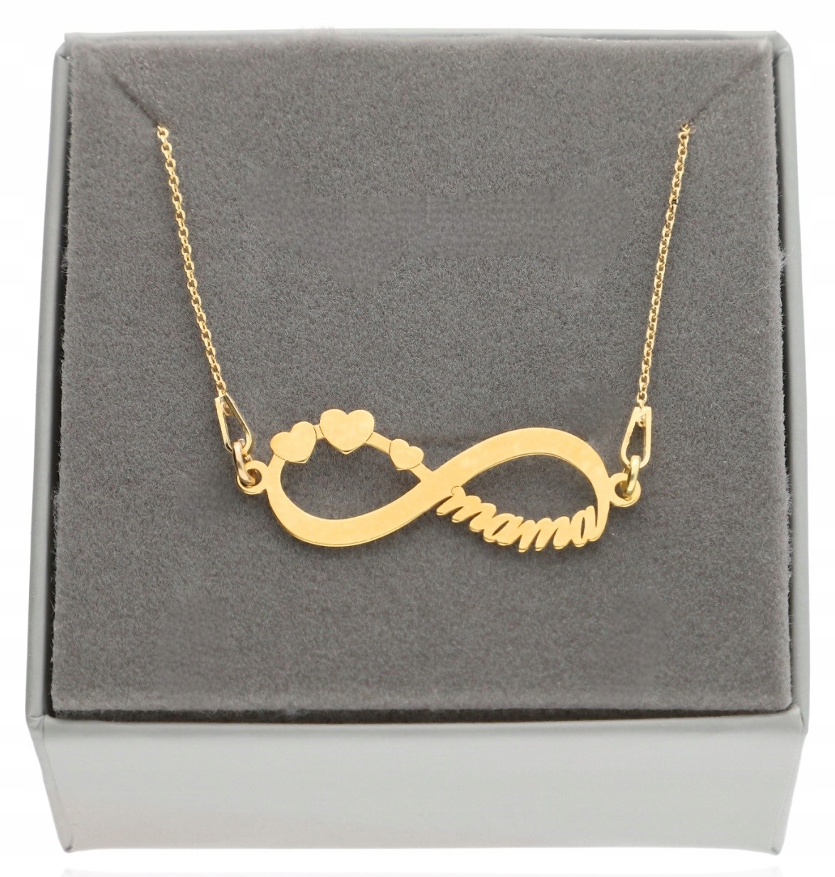 Zlatý náhrdelník nekonečno s nápisem Mama pro maminku stříbro 925 Pozlacený