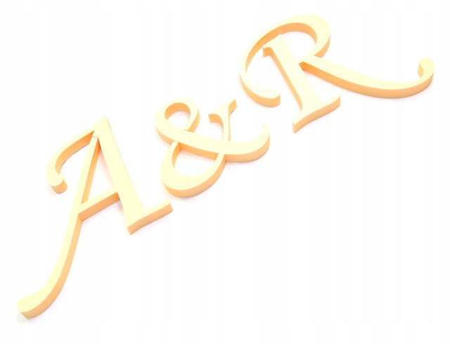 

Zestaw Inicjały Pary Młodej Ślub Wesele 3D MT1