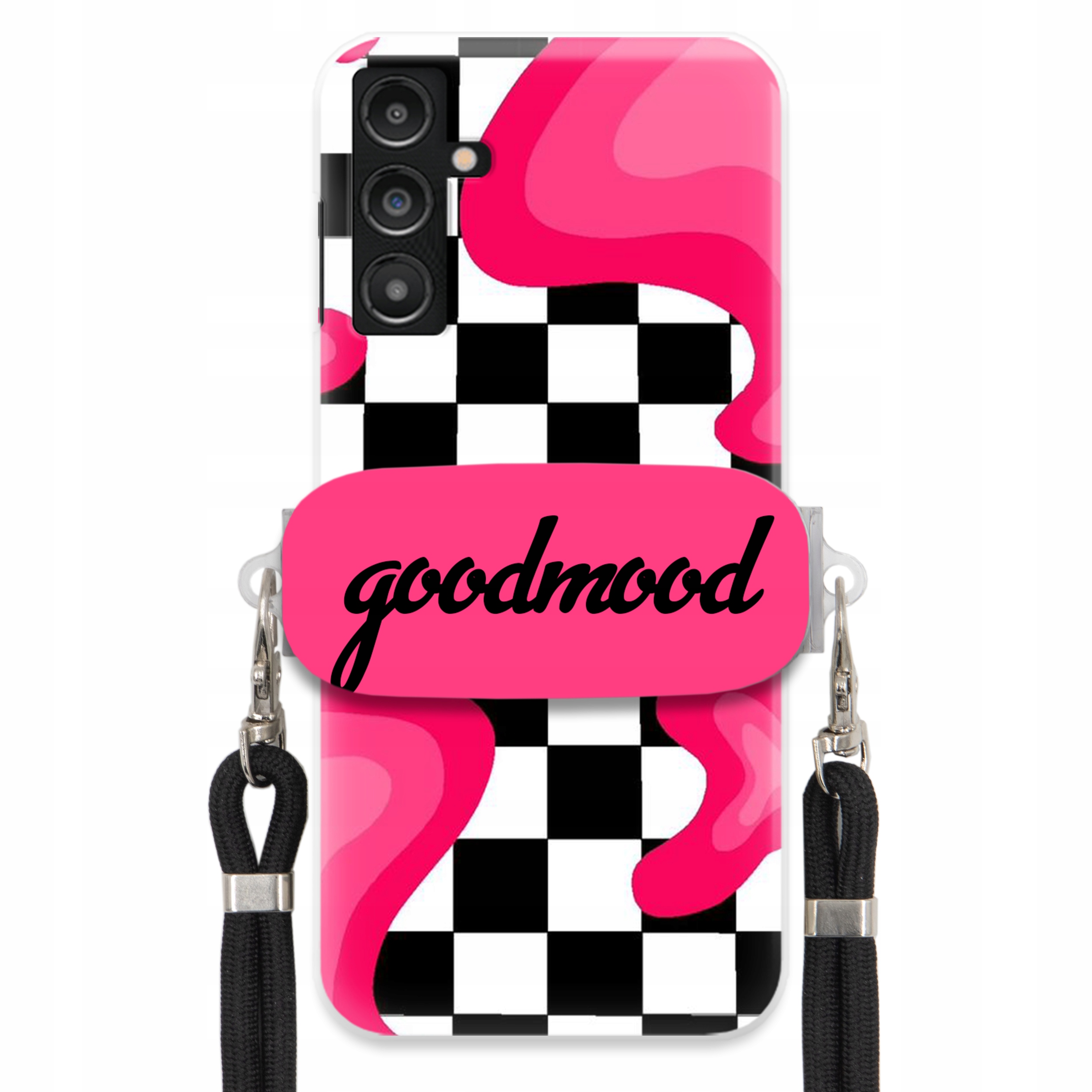 Puzdro Pre Samsung A14 5G Sada Case Držiak Na Vodítko Čierna Pre Teen Splash