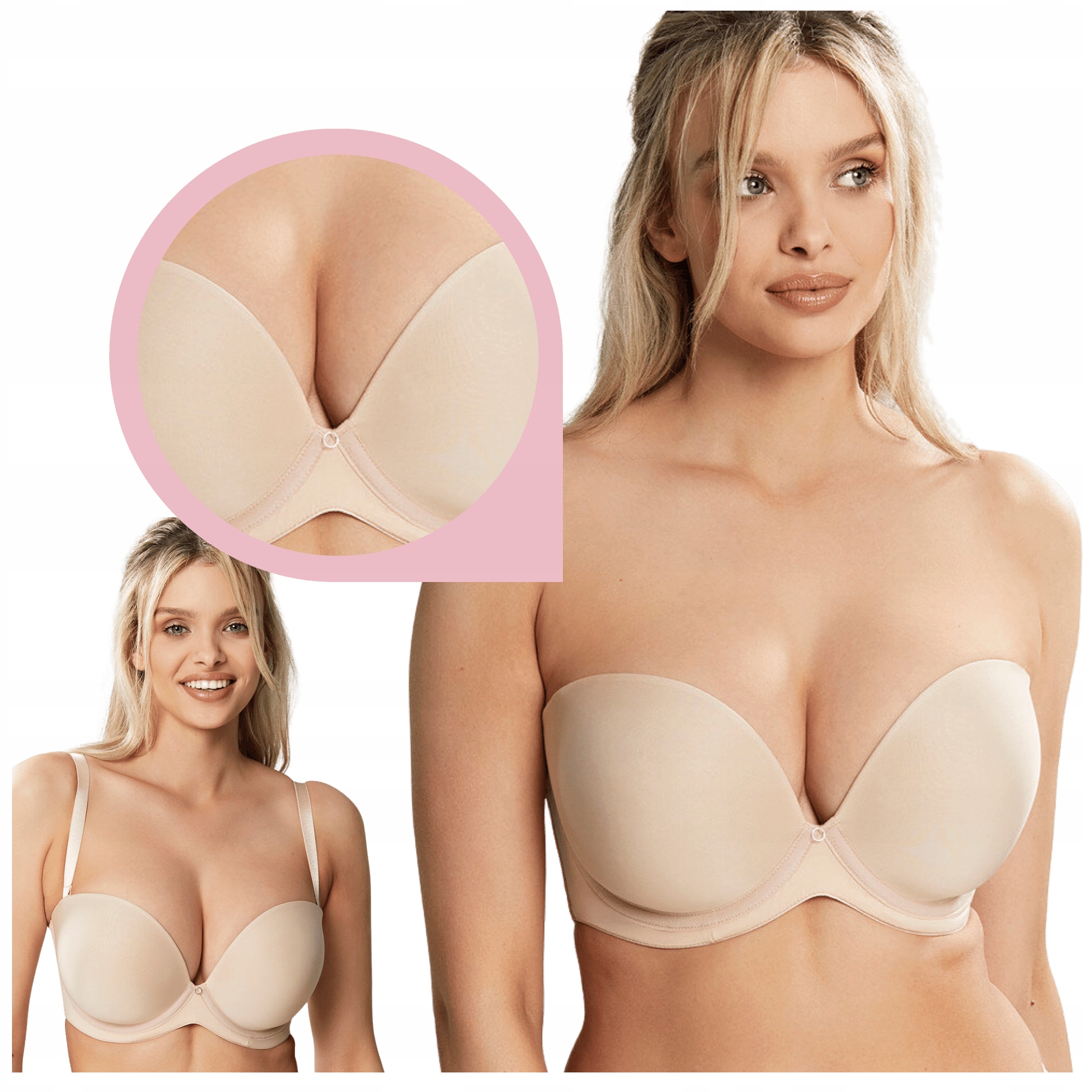 Podprsenka bardotka strapless hladká béžová Panache Cleo Faith 36E/80F