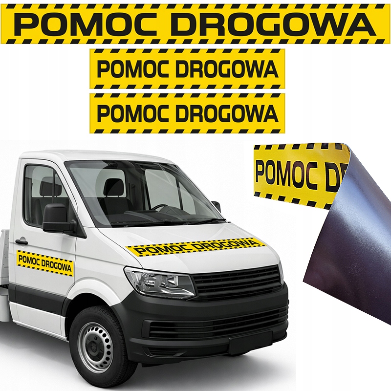 Naklejki Magnes Magnetyczne Pomoc Drogowa Autolaweta Laweta 3sztuki 140cm