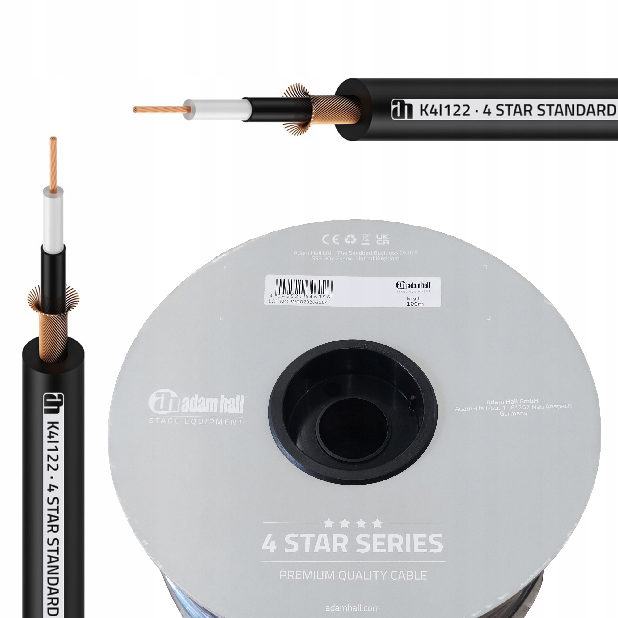Adam Hall Kabel K4I122 Signálový Instrumentální 1x 0,22 mm² Cívka 100 m