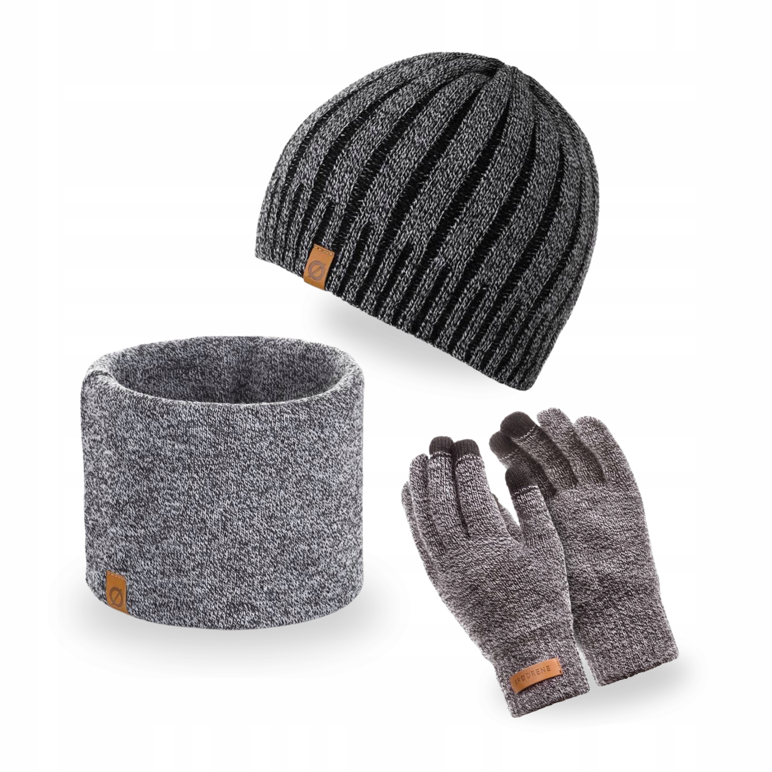 Pánská Čepice Zateplená Nákrčník Golf Rukavice Brodrene Světle šedá