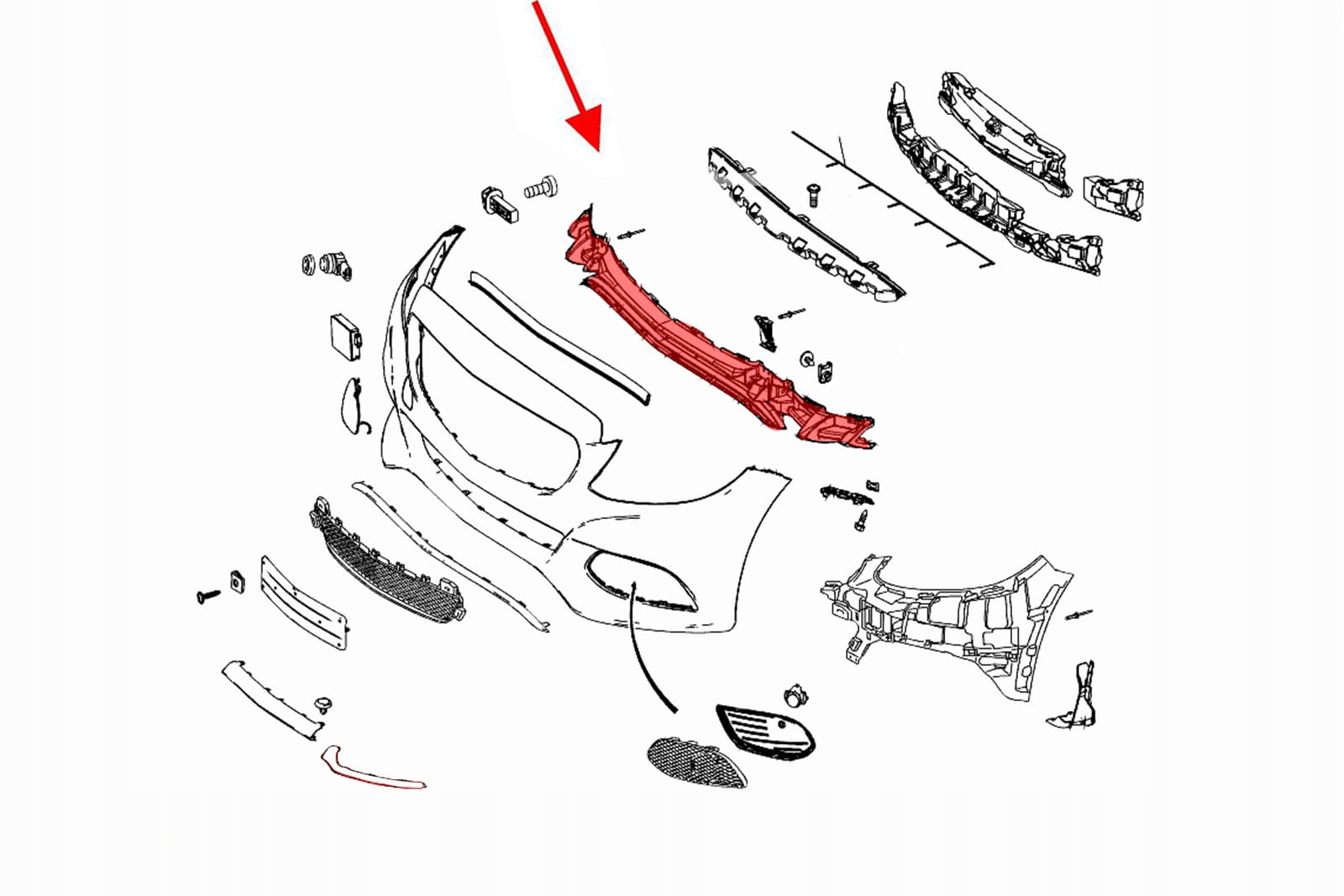 MERCEDES CLA C117 13-19 ABSORBER ZDERZAKA PRZÓD Typ samochodu Samochody osobowe