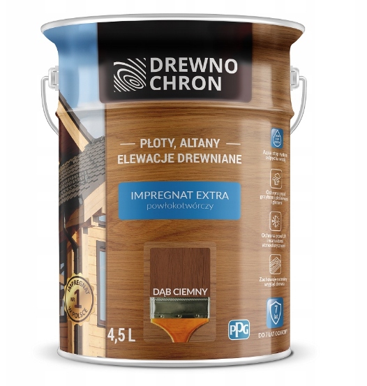 Drewnochron Impregnat Extra Powłokotwórczy Dąb Ciemny 4,5L