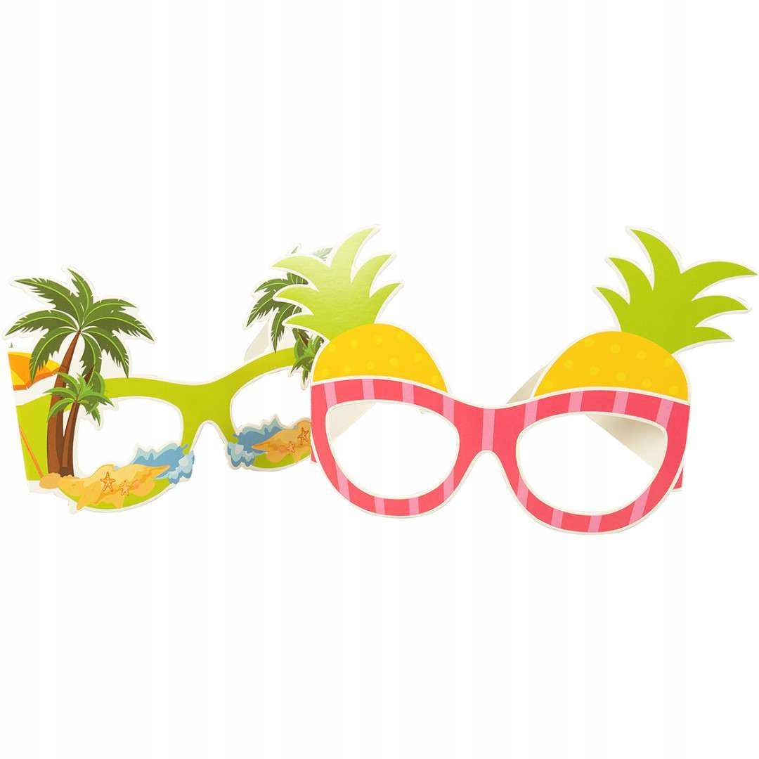 okulary LATO ananas palmy PAPIEROWE ozdoba