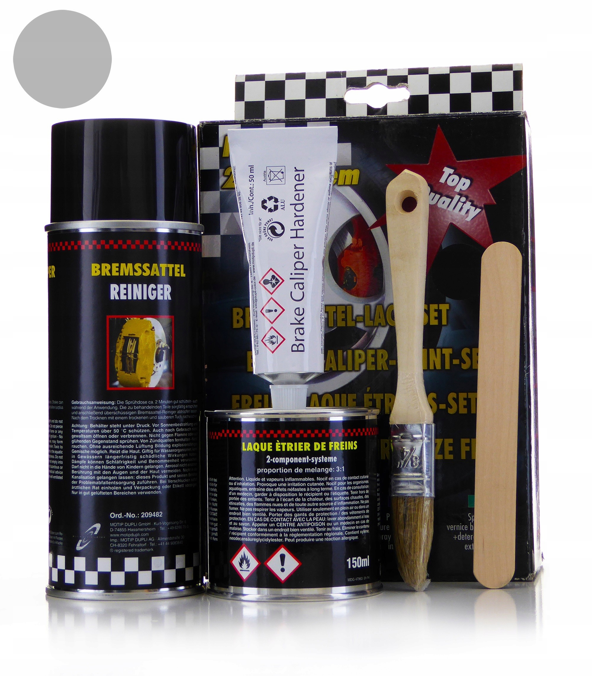 MOTIP ZESTAW FARBA LAKIER DO ZACISKOW SREBRNY