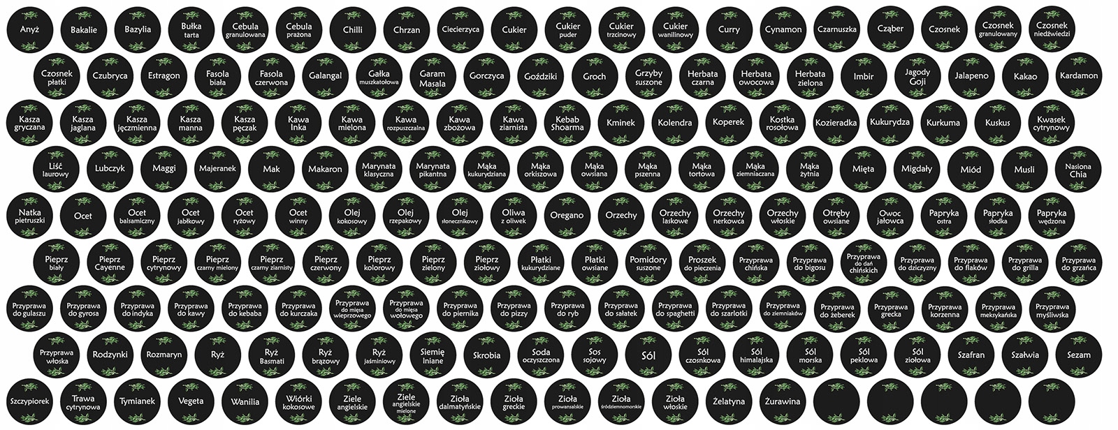 

Naklejki na przyprawy etykiety na słoiki 175+pisak