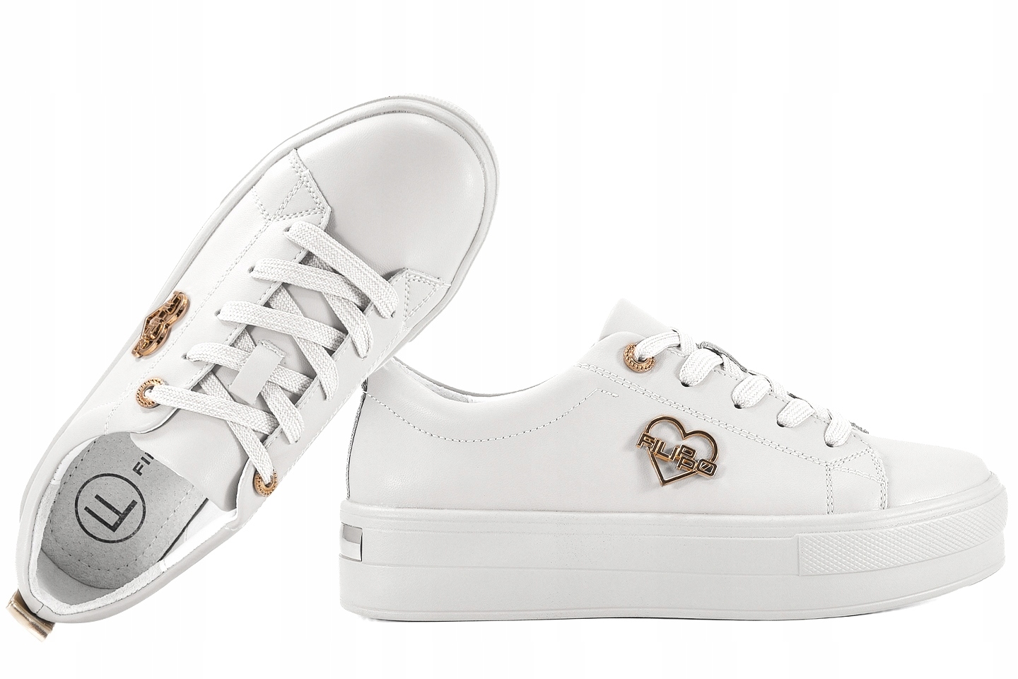 Filippo DP3533 Dámské Polobotky Tenisky Na Platformě Pu Kožené bílé 40