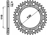 Zadná Ozubená Reťaz 4440 48 C45 Yamaha R6 03-05 (reťaz 532) ()