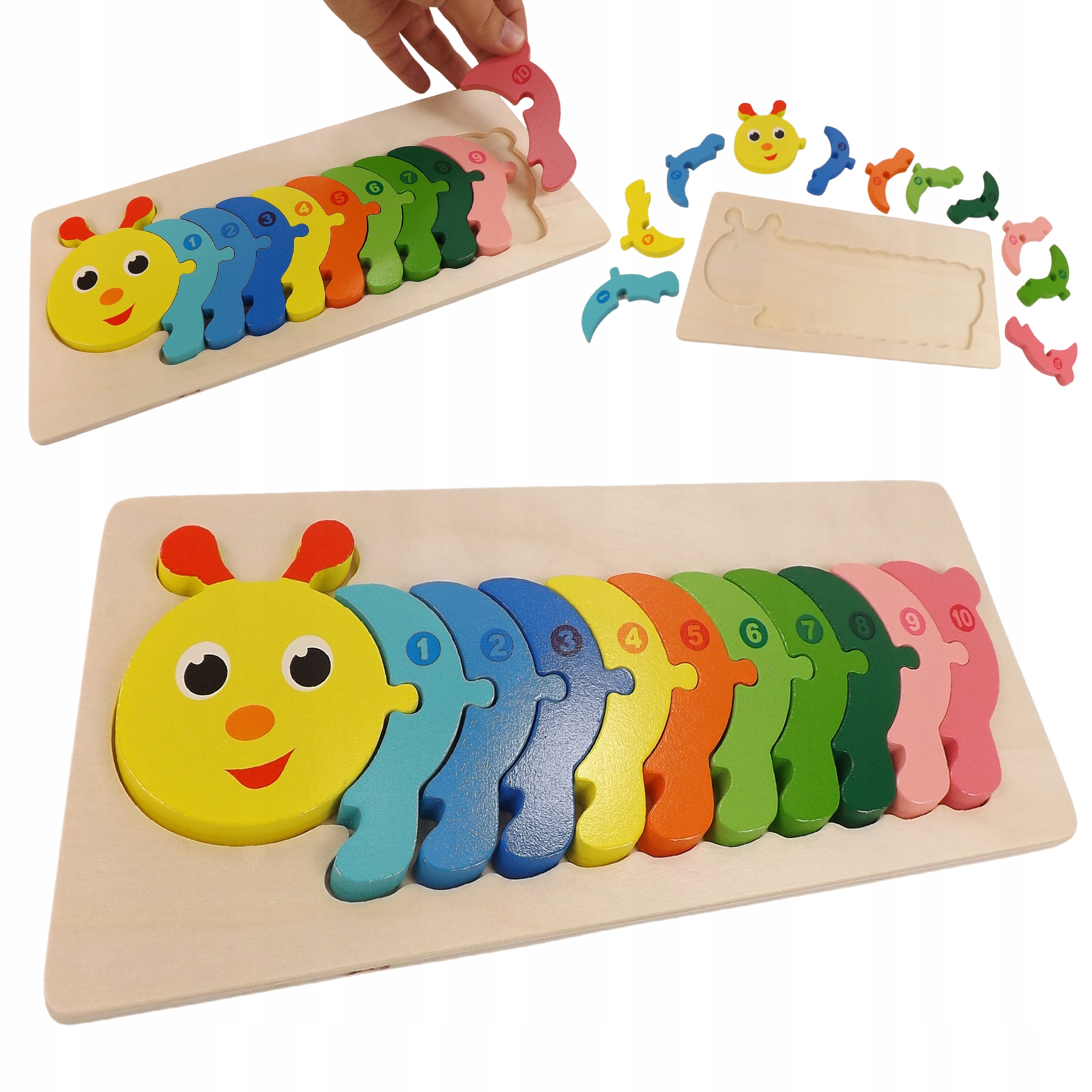 

Edukacyjne Drewniane Klocki Puzzle Układanka 8765G