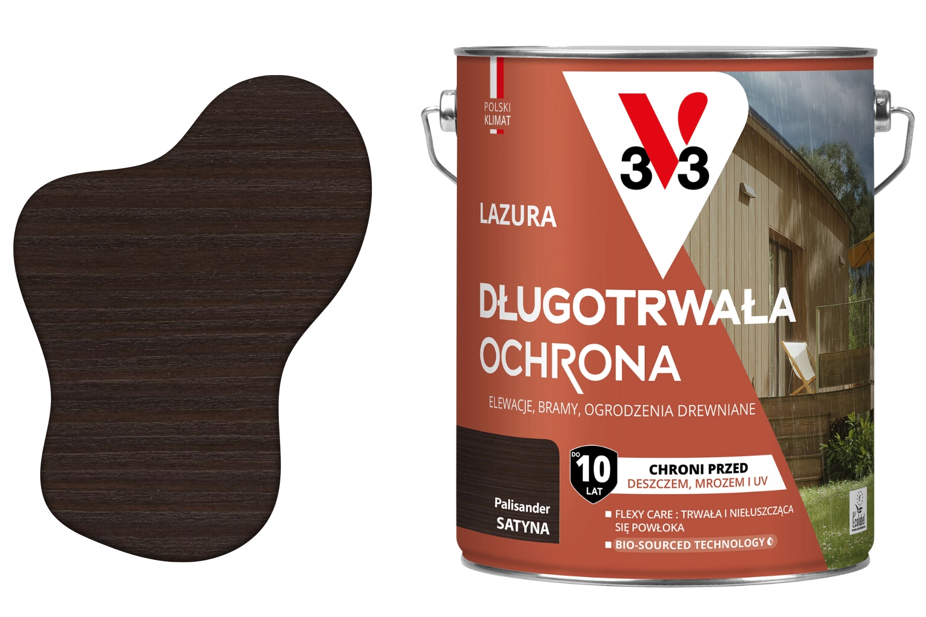 Lazúra 10 rokov ochrany palisander satén 4.5 l V33