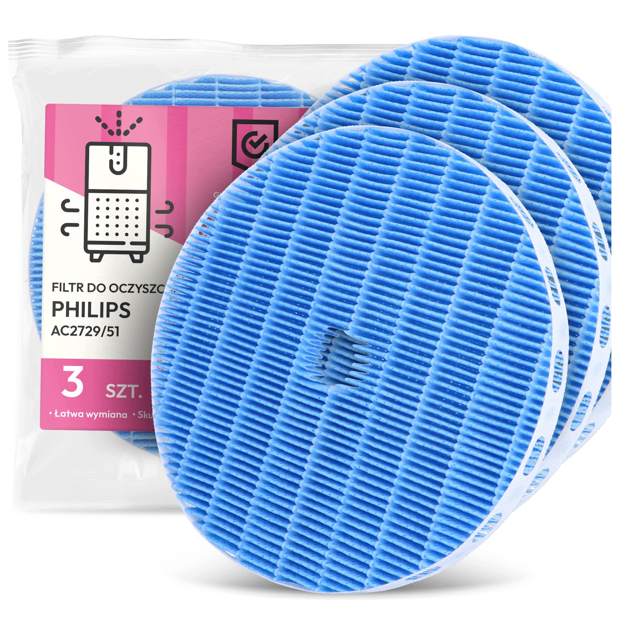 3x Filtr Pro Čističku Vzduchu Philips AC2729/51 Zvlhčovač