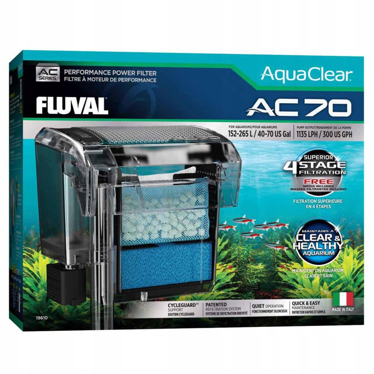 Levně Fluval Závěsný Filtr Aquaclear Ac 70 1135 L/h 152-265L