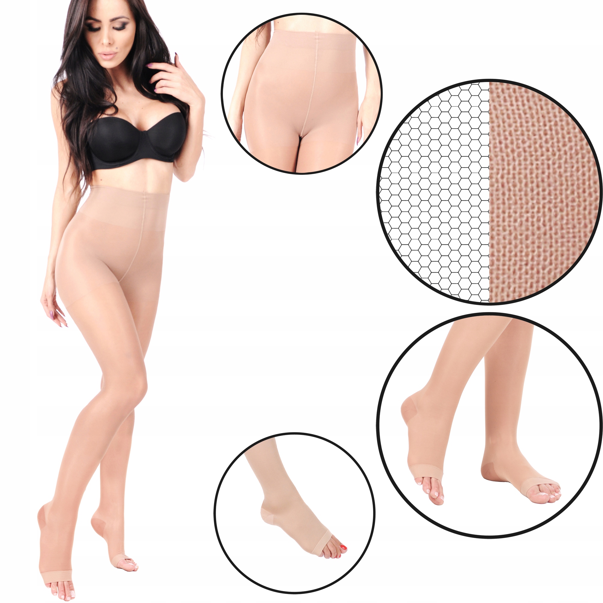 

Rajstopy Przeciwżylakowe Bezpalcowe 18/22 mmHg