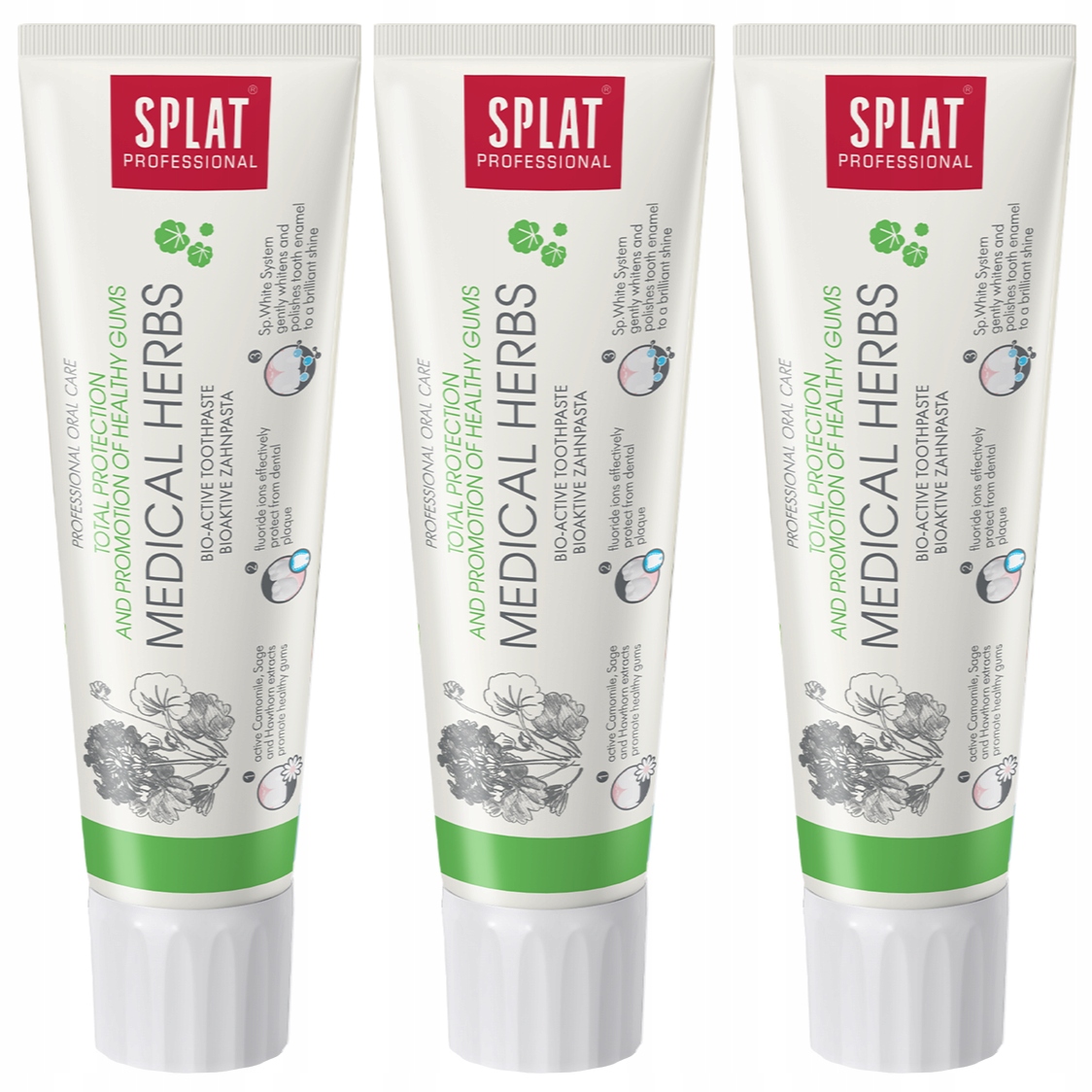 Pasta do Zębów Splat Professional Medical Herbs na Chore Dziąsła (3szt.)