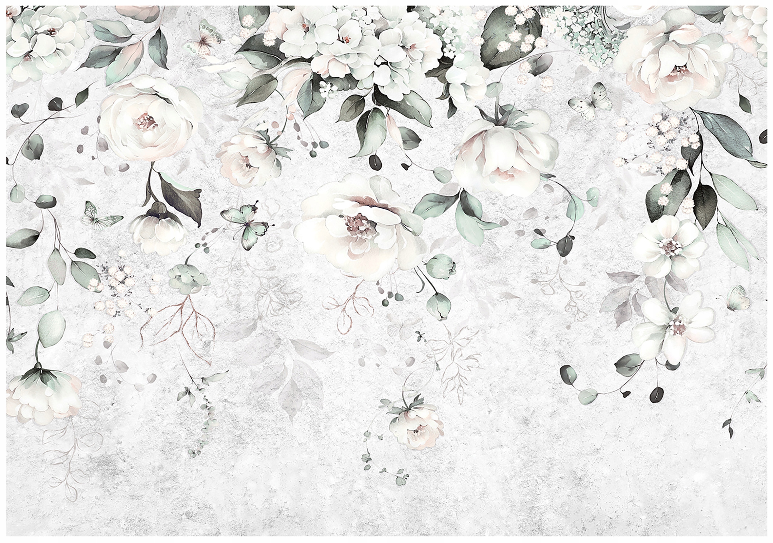 Fototapeta Listy Závěsné Květiny Beton Tapeta Do Obývacího Pokoje Ložnice 416x254