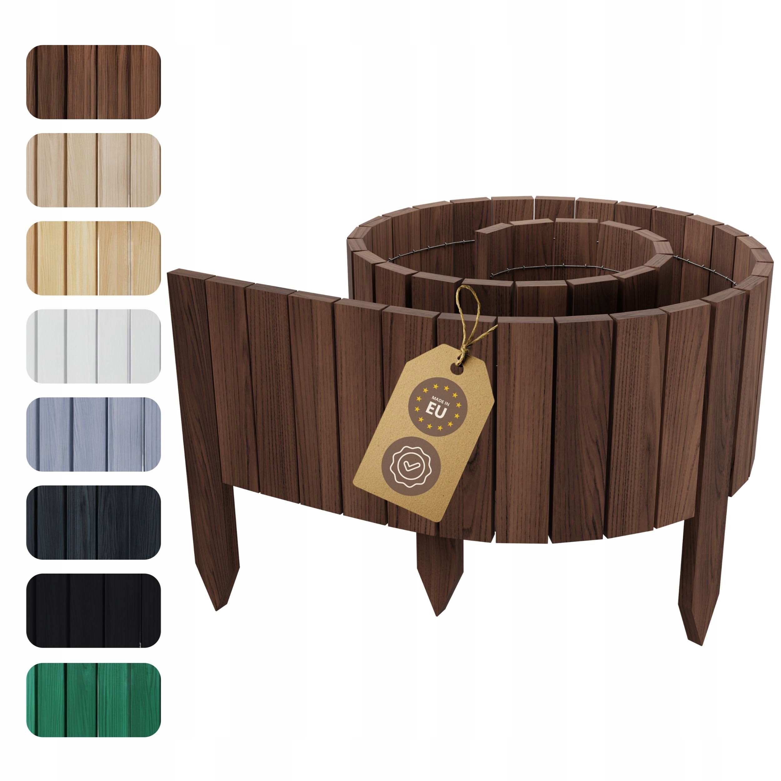 Zahradní Lem Dřevěný plot palisáda Floranica 200 x 20 cm Hnědá